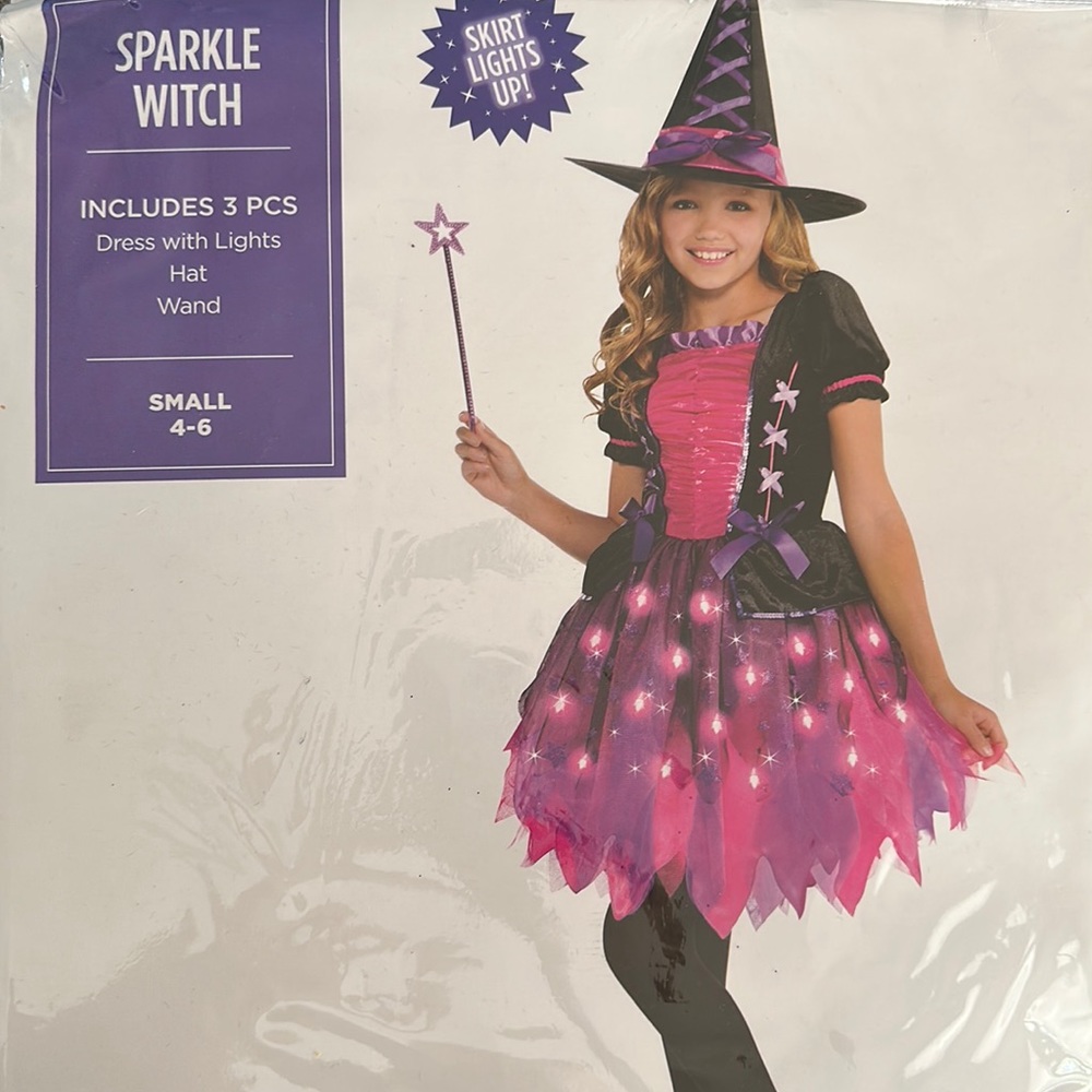 Kids' Light-Up Sparkle Witch Deluxe Costume